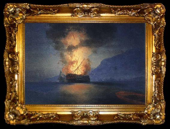 framed  Ivan Aivazovsky Exploding Ship, ta009-2
